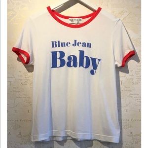 ❤️WILDFOX “ blue jean baby” T-SHIRT SZ L❤️
